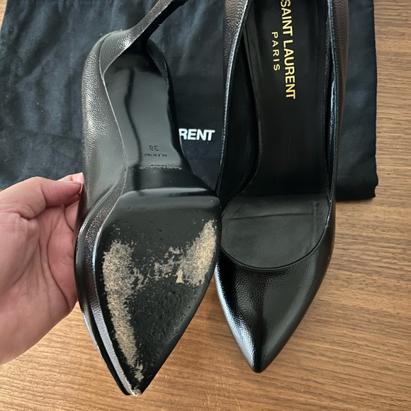 Saint Laurent Black Pointed-Toe Heels - Picture 3 of 7